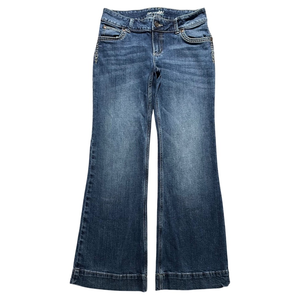 Wrangler Bootcut Jeans Women 5x30 Blue Medium Wash Mid Rise Contrast Stitch
